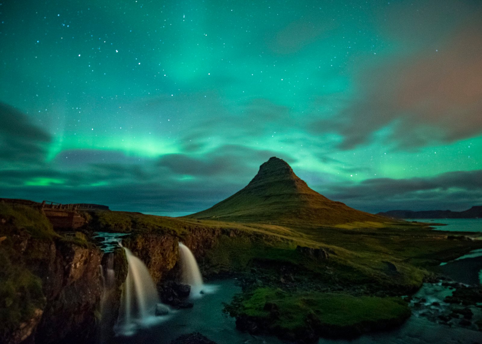 Northern lights over Kirkjufell