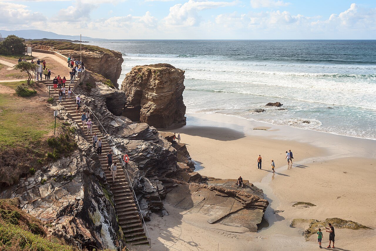 The rock arches of Cathedrals Beach